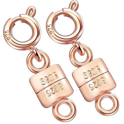 Qulltk Magnetische Halskettenverschlüsse und Verschlüsse aus 925er-Sterlingsilber, Mini-Armbänder, Konverter, Gold- und Silber-Kettenverlängerung für Schmuckherstellung von Qulltk