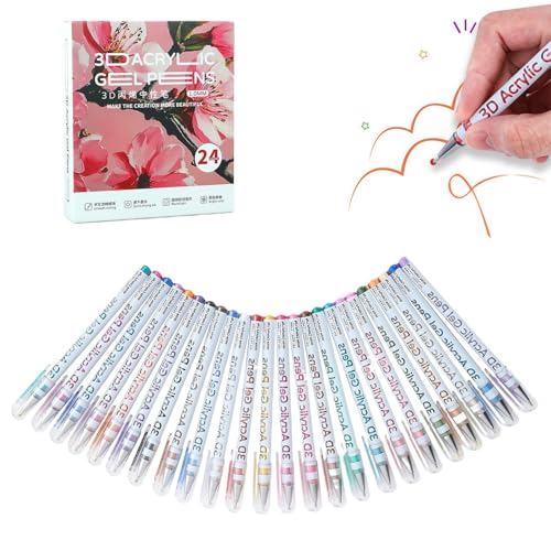 Qumiuu Akrylic Gel Pens,Acryl Farbmarker Set Für Steine | Bastel Zeichen Malstifte für Stein Holz Stoff Papier Kreativprojekte Qumiuu Akrylic Gel Pens,Acryl Farbmarker Set Für Steine | Bastel Zeichen Malstifte für Stein Holz Stoff Papier Kreativprojekte von Qumiuu