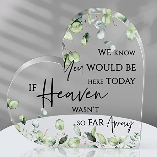 Gedenktafel mit Aufschrift "Wedding in Loving Memorial", Herz, Acrylschild für Erinnerung, Hochzeit, Party, Gastgeschenke, Schreibtischdekoration (Blätter-Stil) von Qunclay