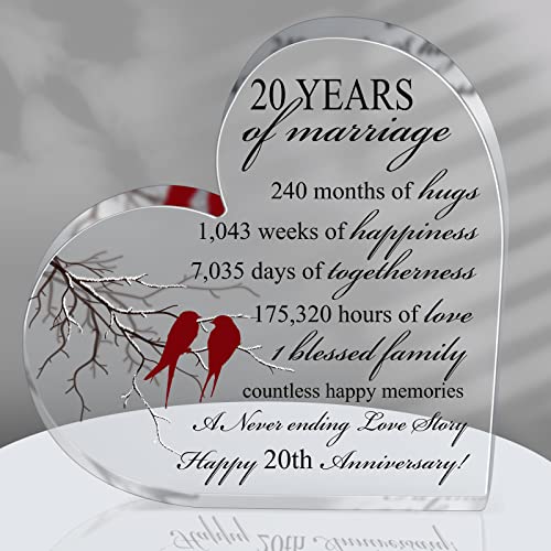 Hochzeitsgeschenk, Kristallherz, Hochzeitsgeschenk, Andenken, Dekoration, Geschenke für Paare, Frauen, Mann, Mutter, Vater, Eltern, Ihn, Ehemann, Ehefrau, Hochzeitstag (20.) von Qunclay