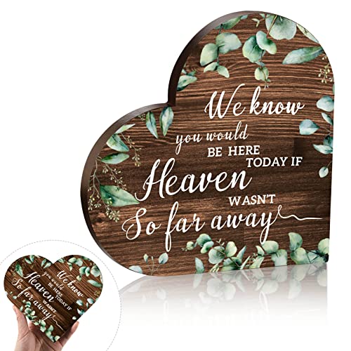 Qunclay Hochzeitsschild mit Aufschrift "In Loving Memory", rustikales Holzschild für Hochzeit, Gedenktafel mit Aufschrift "We Know You Would Be Here Today If Heaven Wasn't So Far Away", Holz, Qunclay Hochzeitsschild mit Aufschrift "In Loving Memory", rustikales Holzschild für Hochzeit, Gedenktafel mit Aufschrift "We Know You Would Be Here Today If Heaven Wasn't So Far Away", Holz, von Qunclay