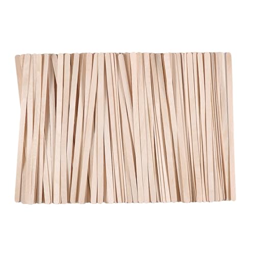 500 Stück Kaffee-Rührstäbchen, Einweg-Kaffee-Rührstäbchen aus Holz, rundes Ende, Birkenholz, 14 cm, große Rührstäbchen aus Holz, Kaffeestäbchen, Rührstäbchen (140 x 5 x 1 mm) von Qundaoily