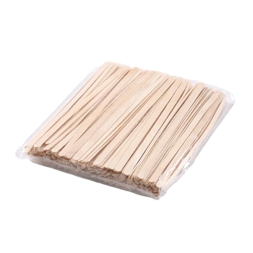 500 Stück Kaffee-Rührstäbchen, Einweg-Kaffee-Rührstäbchen aus Holz, rundes Ende, Birkenholz, 14 cm, große Rührstäbchen aus Holz, Kaffeestäbchen, Rührstäbchen (140 x 6 x 1,3 mm) von Qundaoily