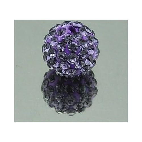 200 Stück 4mm Polymer Clay Perlen Runde Perlen mit Strass für Schmuckherstellung Runde Lose Perlen für DIY Armband Halskette Ohrringe (Lila) von Quninet