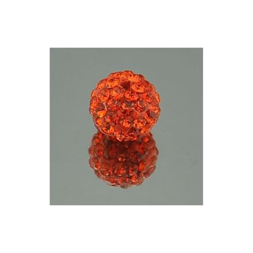 200 Stück Polymer Clay Perlen mit Strass 6mm Runde Perlen für Schmuckherstellung Lose Runde Perlen für DIY Armband Halskette Ohrringe (Orange) von Quninet