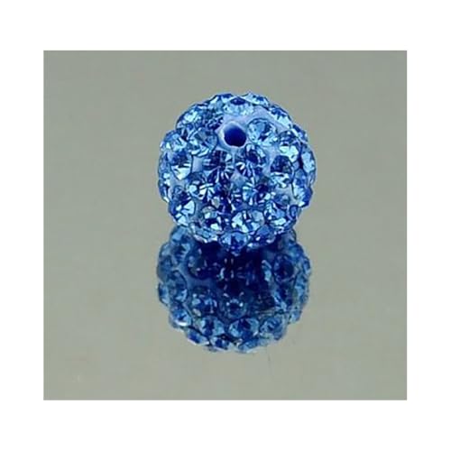 Strass-Ton-Perlen zur Schmuckherstellung, 4 mm, glänzende Kristall-Discokugeln, Polymerton, runde lose Perlen für Bastelarbeiten, Armbänder, Halsketten, Ohrringe, 200 Stück (blau) von Quninet