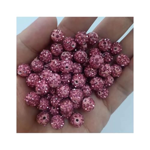 Strass-Ton-Perlen zur Schmuckherstellung, 6 mm, glänzende Kristall-Discokugeln, Polymerton, runde lose Perlen für Bastelarbeiten, Armbänder, Halsketten, Ohrringe, Hot Pink, 200 Stück Strass-Ton-Perlen zur Schmuckherstellung, 6 mm, glänzende Kristall-Discokugeln, Polymerton, runde lose Perlen für Bastelarbeiten, Armbänder, Halsketten, Ohrringe, Hot Pink, 200 Stück von Quninet