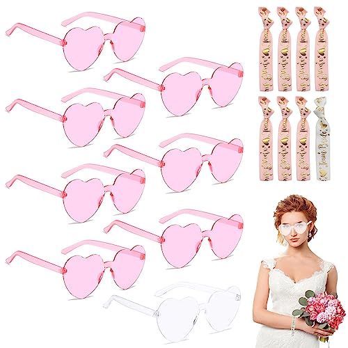Bride Herz Brille, 16 Stück Bride to Be Herz Brille Set, Herz Sonnenbrille, Partybrille, Brille Team Braut Armbänder, Jga Foto Accessoires, Team Bride Armband für Junggesellenabschied Deko Frauen Bride Herz Brille, 16 Stück Bride to Be Herz Brille Set, Herz Sonnenbrille, Partybrille, Brille Team Braut Armbänder, Jga Foto Accessoires, Team Bride Armband für Junggesellenabschied Deko Frauen von Qunkun