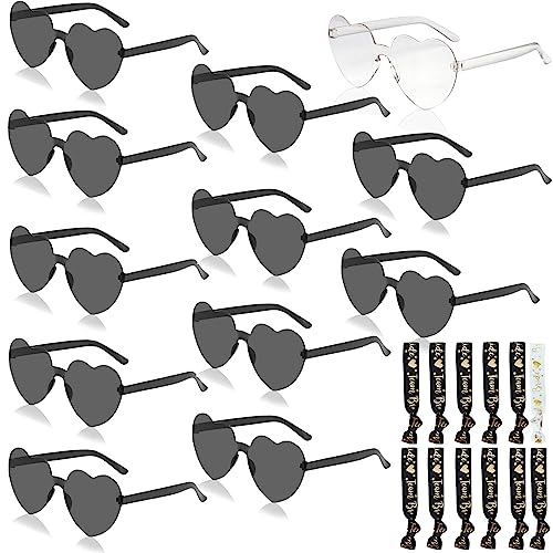 Qunkun Bride Herz Brille, 24 Stück Bride to Be Herz Brille Set, Herz Sonnenbrille, Brille Team Braut Armbänder, Junggesellenabschied Deko Frauen, Team Bride Armband für JGA Partybrillen Accessoires Qunkun Bride Herz Brille, 24 Stück Bride to Be Herz Brille Set, Herz Sonnenbrille, Brille Team Braut Armbänder, Junggesellenabschied Deko Frauen, Team Bride Armband für JGA Partybrillen Accessoires von Qunkun