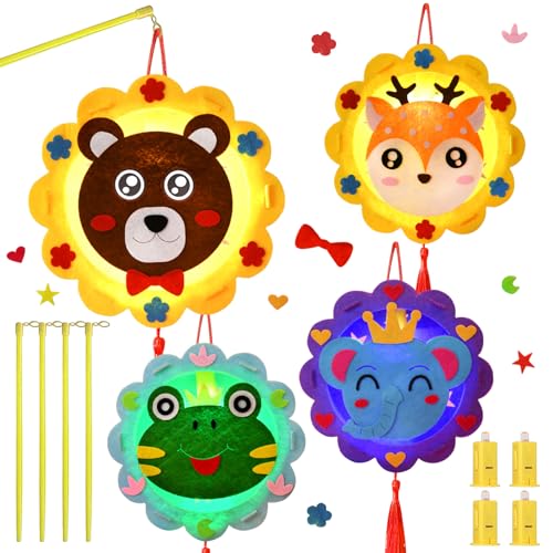 Qunkun DIY Laternen Bastelset für Kinder, 4 Stück Laterne Kinder mit Laternenstab, Kinderlaternen Kreativset, Geformte Kinderlaternen für St. Martin Halloween Weihnachten für Kinder Qunkun DIY Laternen Bastelset für Kinder, 4 Stück Laterne Kinder mit Laternenstab, Kinderlaternen Kreativset, Geformte Kinderlaternen für St. Martin Halloween Weihnachten für Kinder von Qunkun