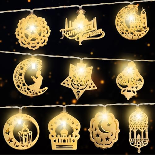 Qunkun Ramadan Lichterkette, 2m Hängend Lichterkette Wand, Eid Mubarak Dekoration, Muslim Nachtlicht, Muslim Lichterkette für Islam Ramadan Deko Qunkun Ramadan Lichterkette, 2m Hängend Lichterkette Wand, Eid Mubarak Dekoration, Muslim Nachtlicht, Muslim Lichterkette für Islam Ramadan Deko von Qunkun