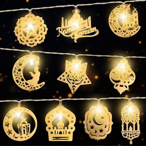 Ramadan Deko Lichter, 2m Hängend Ramadan Lichterkette, Ramadan Dekoration Ramadan Lichter, Ramadan LED Lichterkette, Muslim Nachtlicht, Ramadan Deko, Ramadan Deko Muslim Lichterkette für Islam Deko von Qunkun