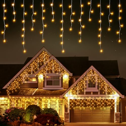Quntis Eisregen Lichterkette Außen 10m 400 LED, IP44 Lichtervorhang Fenster Strombetrieben, Eiszapfen Weihnachtsbeleuchtung Innen Warmweiß, Timer 8 Modi, Erweitebare Weihnachtsdeko für Balkon Terrasse Quntis Eisregen Lichterkette Außen 10m 400 LED, IP44 Lichtervorhang Fenster Strombetrieben, Eiszapfen Weihnachtsbeleuchtung Innen Warmweiß, Timer 8 Modi, Erweitebare Weihnachtsdeko für Balkon Terrasse von Quntis