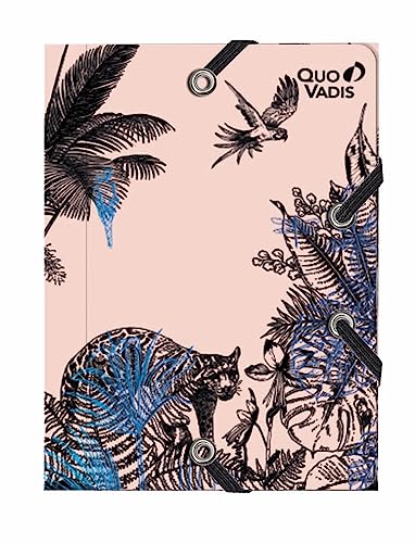 Quo Vadis 248236Q - Ordner mit Gummibändern, Mini, 12 x 16 cm, JUNGLE Poetico von Quo Vadis