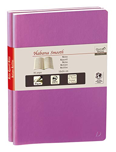 Quo Vadis Habana Smooth – Duo-Notizbücher, Duft 10, 7 x 10 cm 7 x 10 cm lila von Quo Vadis