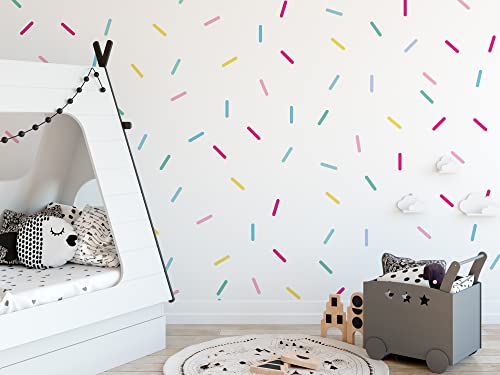 QuoteMyWall 120 bunte Streu-Konfetti-Wandaufkleber für Babyzimmer, Kinderzimmer, Mädchen, Jungen, Kinderzimmer, Wandkunst, entfernbare Linien zum Abziehen und Aufkleben, mehrfarbig QuoteMyWall 120 bunte Streu-Konfetti-Wandaufkleber für Babyzimmer, Kinderzimmer, Mädchen, Jungen, Kinderzimmer, Wandkunst, entfernbare Linien zum Abziehen und Aufkleben, mehrfarbig von QuoteMyWall