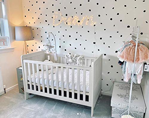 QuoteMyWall 216 Dalmatiner Polka Dot Blobs Wandaufkleber für Kinderzimmer Jungen & Mädchen Punkte Aufkleber Abnehmbare Wandkunst (Schwarz Matt) von QuoteMyWall