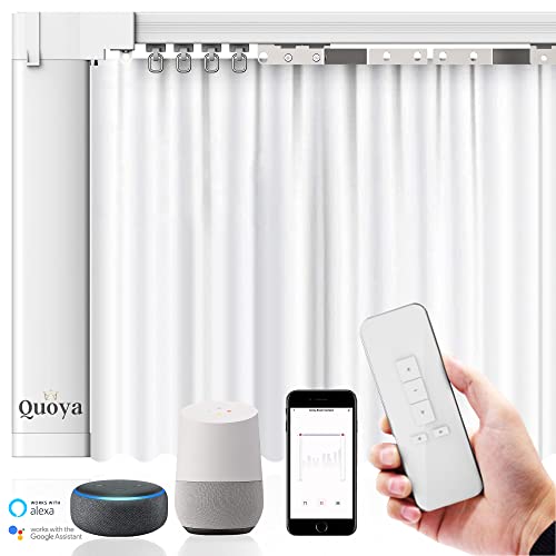 QUOYA QL600 Smart Electric Curtain Track, Motorized Motor, Adjustable Track Length, Compatible with Alexa, Google, Siri, Apple Watch (QL600, bis 3 Meter) von Quoya