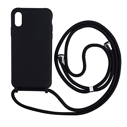 Ququcheng Kompatibel mit Samsung Galaxy S20 Hülle,Handykette Hülle Silikon Seil Necklace Handyhülle mit Kordel Tasche TPU Bumper Schutzhülle für Samsung Galaxy S20-Schwarz von Ququcheng