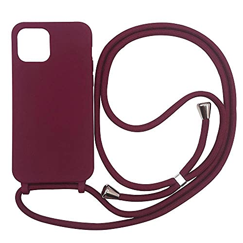 Ququcheng Kompatibel mit iPhone 11 Hülle,Handykette Hülle Silikon Seil Necklace Handyhülle mit Kordel Tasche TPU Bumper Schutzhülle für iPhone 11-Rot von Ququcheng
