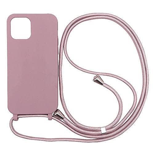 Ququcheng Kompatibel mit iPhone 11 Pro Hülle,Handykette Hülle Silikon Seil Necklace Handyhülle mit Kordel Tasche TPU Bumper Schutzhülle für iPhone 11 Pro-Rosa Gold von Ququcheng