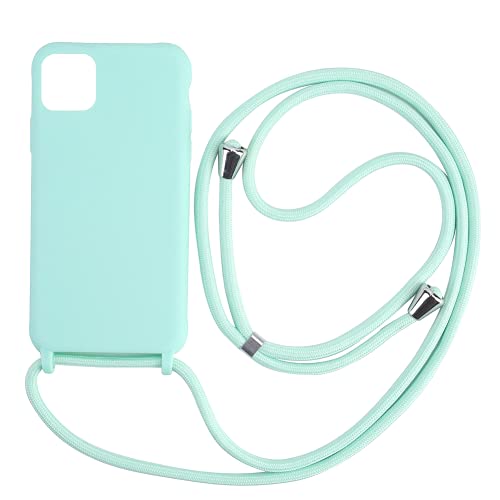 Ququcheng Kompatibel mit iPhone 11 Pro Max Hülle,Handykette Hülle Silikon Seil Necklace Handyhülle mit Kordel Tasche TPU Bumper Schutzhülle für iPhone 11 Pro Max-Grün von Ququcheng