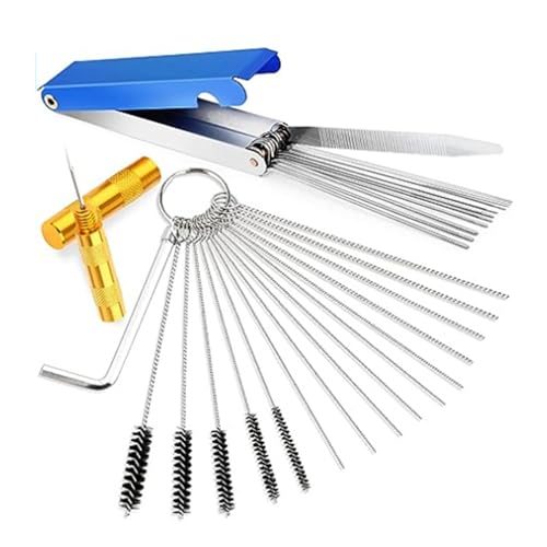 Qurygin Airbrush Reinigungs Set – 19 Airbrush Reinigungs Werkzeug Set, Drahtbrenner Spitzen Reinigungswerkzeug, Mehrzweck Vergaserreiniger, Kabel Reinigungswerkzeug, Globaler Spitzenreiniger von Qurygin