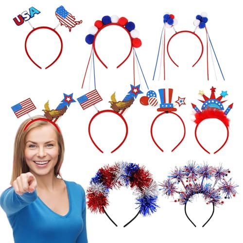 Qurygin Haarreif für den Unabhängigkeitstag, Patriotische Flagge, 8 Paar, Gedenktag, Unabhängigkeitstag, Party, Gastgeschenke, Paraden des vierten Julis, Grillen, Event-Kostüm Qurygin Haarreif für den Unabhängigkeitstag, Patriotische Flagge, 8 Paar, Gedenktag, Unabhängigkeitstag, Party, Gastgeschenke, Paraden des vierten Julis, Grillen, Event-Kostüm von Qurygin