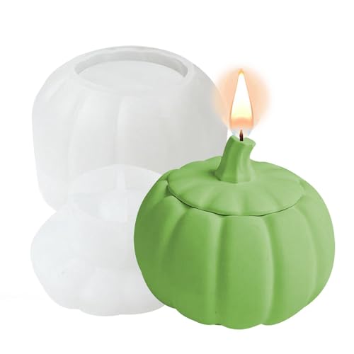 Qurygin Halloween-Kürbisform – Halloween-Kürbis-Epoxidharz-Form mit Deckel, Glas-Silikonformen, Silikon-Betonformen für Schmuck-Aufbewahrungsbox von Qurygin