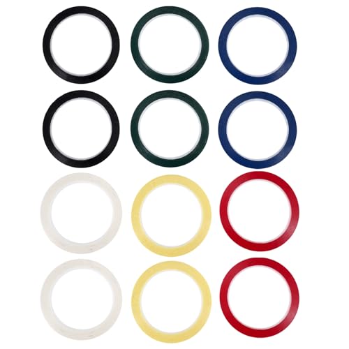 Qusedwey 12 Rollen 1/8 Whiteboard Klebeband, Nadel Streifen Band Trocken Abwischbares Board Klebeband Selbstklebendes Grafisches Raster Markierung Band, 216 Fuß Pro Rolle von Qusedwey