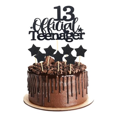 13 x Tortenaufsatz zum 13. Geburtstag, offizieller Teenager-Kuchenaufsatz, lustige Stern-Geburtstagskuchendekoration, 13 Stück 13 x Tortenaufsatz zum 13. Geburtstag, offizieller Teenager-Kuchenaufsatz, lustige Stern-Geburtstagskuchendekoration, 13 Stück von Qusmeiyici