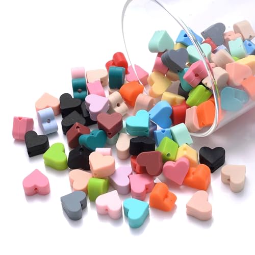 40 quadratische Herz-Silikonperlen, gemischte Farben, Abstandshalter, bunte Perlen für Bastelarbeiten, Girlande, Schlüsselanhänger, Halskette, Armband, Schmuckherstellung, Zubehör, handgemachtes 40 quadratische Herz-Silikonperlen, gemischte Farben, Abstandshalter, bunte Perlen für Bastelarbeiten, Girlande, Schlüsselanhänger, Halskette, Armband, Schmuckherstellung, Zubehör, handgemachtes von Qusmeiyici