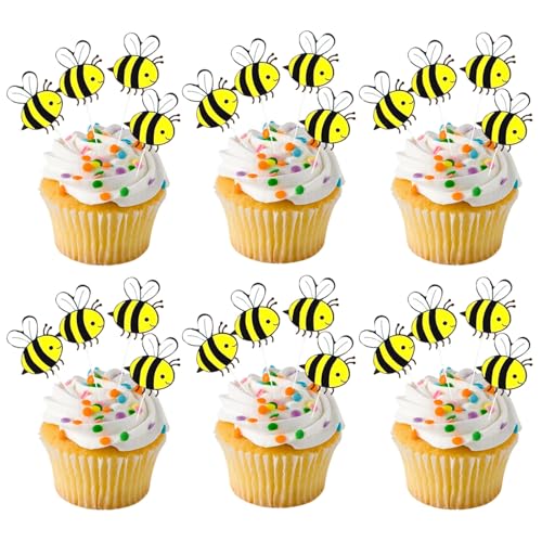 60 Stück Bienen-Kuchenaufsätze, Hummeln, Cupcake-Picks, Tier-Cupcake-Topper, Bienen-Thema-Party, Kuchendekorationen für Geburtstag, Hochzeit, Feier, Party 60 Stück Bienen-Kuchenaufsätze, Hummeln, Cupcake-Picks, Tier-Cupcake-Topper, Bienen-Thema-Party, Kuchendekorationen für Geburtstag, Hochzeit, Feier, Party von Qusmeiyici