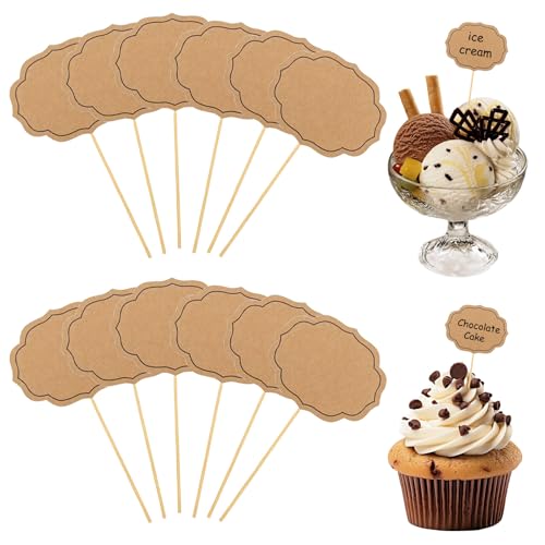 Lebensmitteletiketten für Buffet, Lebensmitteletiketten für Charcuterie, Käsemarker, blanko, Zahnstocher, Flaggen, Cupcake-Topper für Hochzeit, Geburtstag, Party, Dekorationen, 100 Stück Lebensmitteletiketten für Buffet, Lebensmitteletiketten für Charcuterie, Käsemarker, blanko, Zahnstocher, Flaggen, Cupcake-Topper für Hochzeit, Geburtstag, Party, Dekorationen, 100 Stück von Qusmeiyici