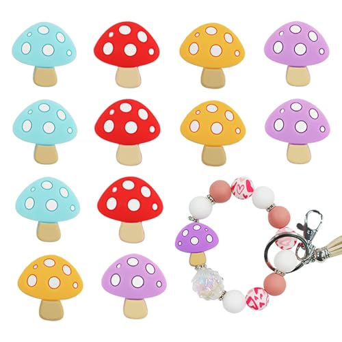Silikon-Pilz-Perlen, Silikon-Pilz-Perlen, Großpackung Silikon-Abstandshalter-Perlen für Bastelarbeiten, Girlande, Schlüsselanhänger, Halskette, Armband, Schmuckherstellung, Zubehör, Handarbeit, 12 Silikon-Pilz-Perlen, Silikon-Pilz-Perlen, Großpackung Silikon-Abstandshalter-Perlen für Bastelarbeiten, Girlande, Schlüsselanhänger, Halskette, Armband, Schmuckherstellung, Zubehör, Handarbeit, 12 von Qusmeiyici