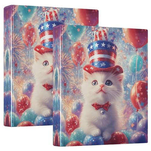 Quteprint 1 Packung 3-Ringbücher – Katze 4. Juli Urlaubsballons 3,8 cm runder Ringordner mit 3 transparenten Taschen, Klemmbrett und hält 200 Blatt für Büro/Schule/Zuhause Organisation Quteprint 1 Packung 3-Ringbücher – Katze 4. Juli Urlaubsballons 3,8 cm runder Ringordner mit 3 transparenten Taschen, Klemmbrett und hält 200 Blatt für Büro/Schule/Zuhause Organisation von Quteprint