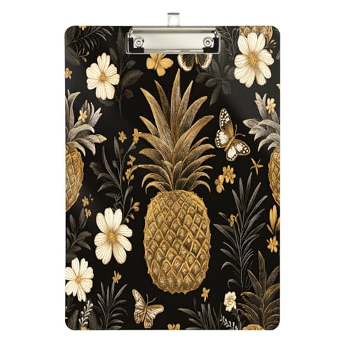 Quteprint Acryl-Klemmbrett mit Blumen-Schmetterlings-Ananas, 22,9 x 31,8 cm, transparentes, kratzfestes Klemmbrett mit (silberfarbenem Metallclip und Wandhaken, 0,6 cm dick, für Büro, Klassenzimmer Quteprint Acryl-Klemmbrett mit Blumen-Schmetterlings-Ananas, 22,9 x 31,8 cm, transparentes, kratzfestes Klemmbrett mit (silberfarbenem Metallclip und Wandhaken, 0,6 cm dick, für Büro, Klassenzimmer von Quteprint