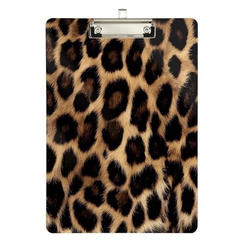 Quteprint Acryl-Klemmbrett mit Leopardenmuster, 22,9 x 31,8 cm, transparentes, kratzfestes Klemmbrett mit (silberfarbenem Metallclip und Wandhaken, 0,6 cm dick, für Büro, Klassenzimmer Quteprint Acryl-Klemmbrett mit Leopardenmuster, 22,9 x 31,8 cm, transparentes, kratzfestes Klemmbrett mit (silberfarbenem Metallclip und Wandhaken, 0,6 cm dick, für Büro, Klassenzimmer von Quteprint