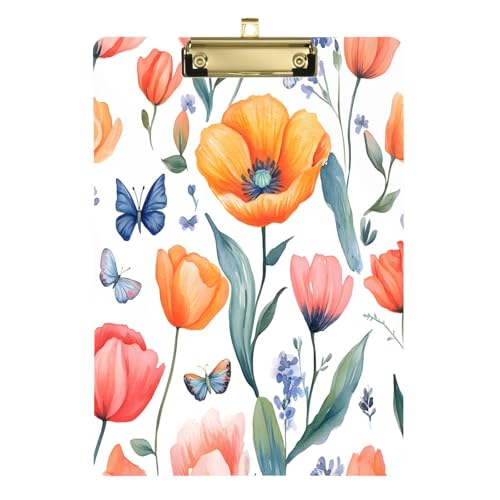 Quteprint Acryl-Klemmbrett mit Mohnblumen-Motiv, 22,9 x 31,8 cm, transparentes, kratzfestes Klemmbrett mit goldfarbenem Metallclip und Wandhaken, 0,6 cm dick, für Büro, Klassenzimmer Quteprint Acryl-Klemmbrett mit Mohnblumen-Motiv, 22,9 x 31,8 cm, transparentes, kratzfestes Klemmbrett mit goldfarbenem Metallclip und Wandhaken, 0,6 cm dick, für Büro, Klassenzimmer von Quteprint