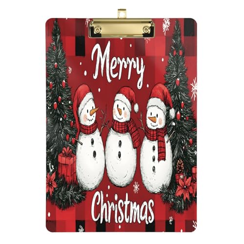 Quteprint Acryl-Klemmbrett mit Schneemann-Baum, 22,9 x 31,8 cm, transparentes, kratzfestes Klemmbrett mit goldfarbenem Metallclip und Wandhaken, 0,6 cm dick, für Büro, Klassenzimmer, Krankenschwestern Quteprint Acryl-Klemmbrett mit Schneemann-Baum, 22,9 x 31,8 cm, transparentes, kratzfestes Klemmbrett mit goldfarbenem Metallclip und Wandhaken, 0,6 cm dick, für Büro, Klassenzimmer, Krankenschwestern von Quteprint