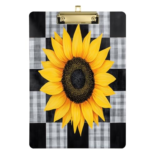Quteprint Acryl-Klemmbrett mit Sonnenblumen-Druck, 22,9 x 31,8 cm, transparentes, kratzfestes Klemmbrett mit goldfarbenem Metallclip und Wandhaken, 0,6 cm dick, für Büro, Klassenzimmer Quteprint Acryl-Klemmbrett mit Sonnenblumen-Druck, 22,9 x 31,8 cm, transparentes, kratzfestes Klemmbrett mit goldfarbenem Metallclip und Wandhaken, 0,6 cm dick, für Büro, Klassenzimmer von Quteprint
