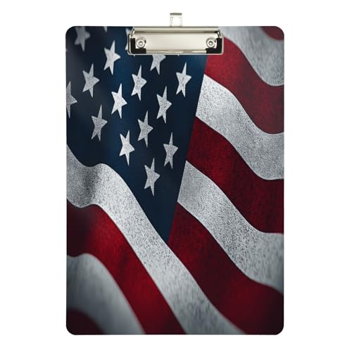 Quteprint Acryl-Klemmbrett mit amerikanischer USA-Flagge, 22,9 x 31,8 cm, transparentes, kratzfestes Klemmbrett mit (silberfarbenem Metallclip und Wandhaken, 0,6 cm dick, für Büro, Klassenzimmer Quteprint Acryl-Klemmbrett mit amerikanischer USA-Flagge, 22,9 x 31,8 cm, transparentes, kratzfestes Klemmbrett mit (silberfarbenem Metallclip und Wandhaken, 0,6 cm dick, für Büro, Klassenzimmer von Quteprint