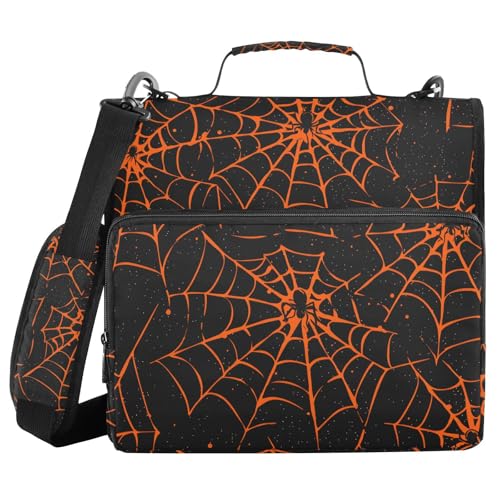 Quteprint Bindertasche mit Reißverschluss, Halloween-Spinnennetze, Galaxie, 3,8 cm, 3-Ringbuch und mehrere Taschen, 500 Blatt Kapazität, erweiterbarer Aktenordner mit Schultergurten und Griffen, für Quteprint Bindertasche mit Reißverschluss, Halloween-Spinnennetze, Galaxie, 3,8 cm, 3-Ringbuch und mehrere Taschen, 500 Blatt Kapazität, erweiterbarer Aktenordner mit Schultergurten und Griffen, für von Quteprint