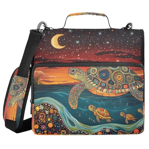 Quteprint Bindertasche mit Reißverschluss, Sternennacht, Meeresschildkröte, 3,8 cm, 3-Ringbuch und mehrere Taschen, 500 Blatt Kapazität, erweiterbarer Aktenordner mit Schultergurten und Griffen, für Quteprint Bindertasche mit Reißverschluss, Sternennacht, Meeresschildkröte, 3,8 cm, 3-Ringbuch und mehrere Taschen, 500 Blatt Kapazität, erweiterbarer Aktenordner mit Schultergurten und Griffen, für von Quteprint