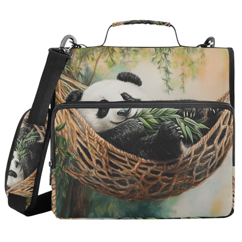 Quteprint Bindertasche mit Reißverschluss, niedlicher schlafender Panda, 3,8 cm, 3,8 cm, 3-Ringbuch und mehrere Taschen, 500 Blatt Kapazität, erweiterbarer Aktenordner mit Schultergurten und Griffen Quteprint Bindertasche mit Reißverschluss, niedlicher schlafender Panda, 3,8 cm, 3,8 cm, 3-Ringbuch und mehrere Taschen, 500 Blatt Kapazität, erweiterbarer Aktenordner mit Schultergurten und Griffen von Quteprint