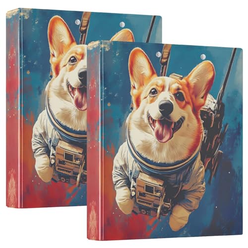 Quteprint Corgi Ringbuch mit 3 Ringen, 3,8 cm, rund, mit 3 transparenten Taschen, Klemmbrett und 200 Blatt für Büro, Schule, Zuhause, 2 Stück Quteprint Corgi Ringbuch mit 3 Ringen, 3,8 cm, rund, mit 3 transparenten Taschen, Klemmbrett und 200 Blatt für Büro, Schule, Zuhause, 2 Stück von Quteprint