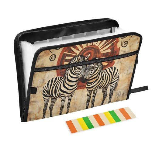 Quteprint Fächermappe mit 13 Fächern, mit Reißverschluss, Akkordeon-Akkordeon-Aktenordner mit Klebeetiketten, A4-Papier, erweiterbarer Dokumenten-Organizer von Quteprint