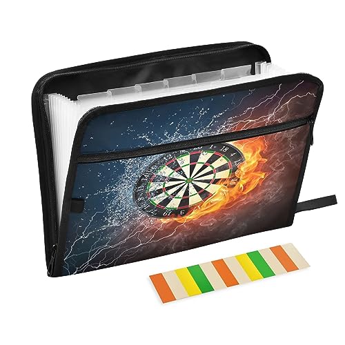 Quteprint Fächermappe mit 13 Fächern, mit Reißverschluss, Feuer-Eis-Dartscheibe, Akkordeon-Aktenordner mit Klebeetiketten, Briefgröße, A4-Papier, erweiterbarer Dokumenten-Organizer Quteprint Fächermappe mit 13 Fächern, mit Reißverschluss, Feuer-Eis-Dartscheibe, Akkordeon-Aktenordner mit Klebeetiketten, Briefgröße, A4-Papier, erweiterbarer Dokumenten-Organizer von Quteprint