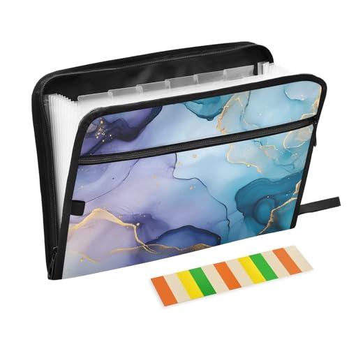 Quteprint Fächermappe mit 13 Fächern, mit Reißverschluss, Marmoriertinte, Malerei, Akkordeon-Aktenordner mit Klebeetiketten, A4-Papier, erweiterbarer Dokumenten-Organizer Quteprint Fächermappe mit 13 Fächern, mit Reißverschluss, Marmoriertinte, Malerei, Akkordeon-Aktenordner mit Klebeetiketten, A4-Papier, erweiterbarer Dokumenten-Organizer von Quteprint