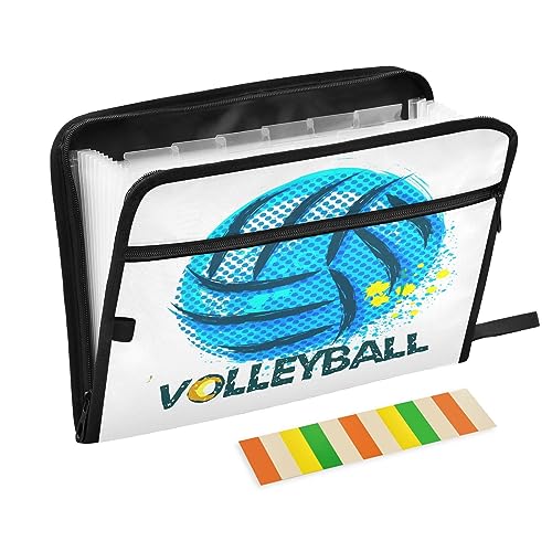 Quteprint Fächermappe mit 13 Fächern, mit Reißverschluss, Sportball, blau, Volleyball, Akkordeon-Aktenordner mit Klebeetiketten, Briefgröße, A4-Papier, erweiterbarer Dokumenten-Organizer Quteprint Fächermappe mit 13 Fächern, mit Reißverschluss, Sportball, blau, Volleyball, Akkordeon-Aktenordner mit Klebeetiketten, Briefgröße, A4-Papier, erweiterbarer Dokumenten-Organizer von Quteprint